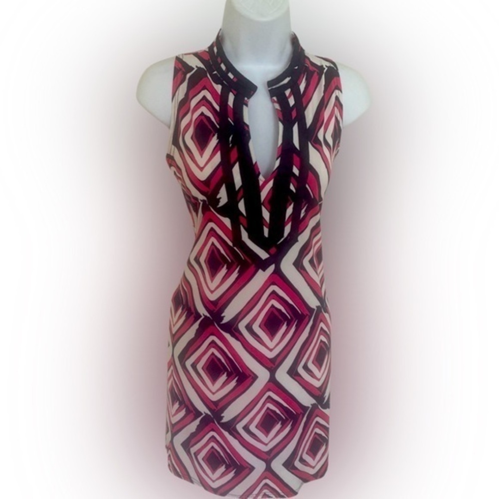 Tracy Negoshisn Dress - XS red , blue , white ,polyester spandex